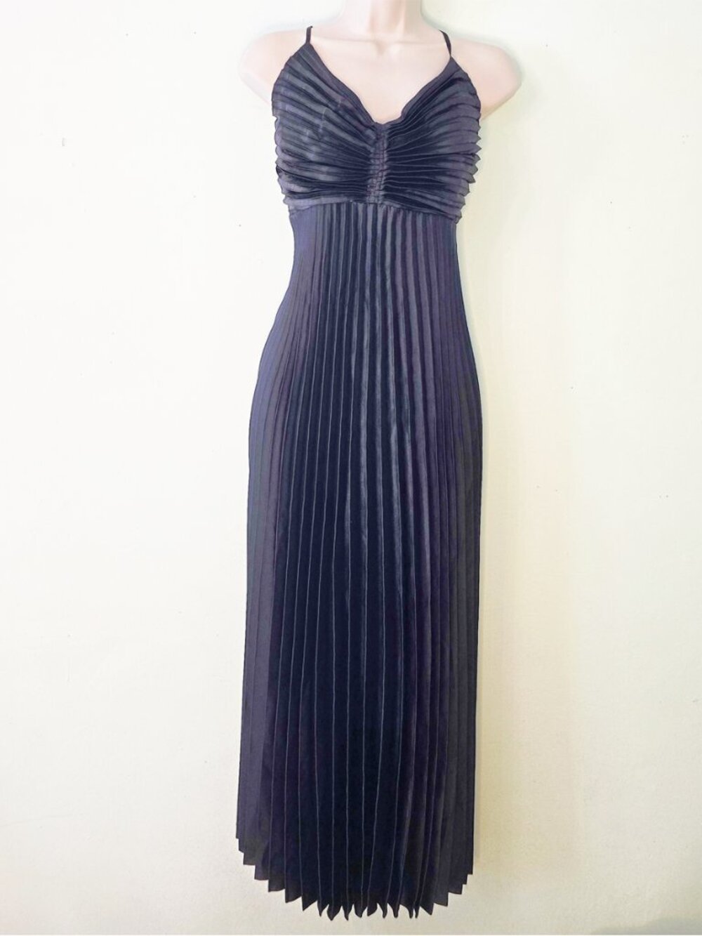 Evening Satin Pleated Dress